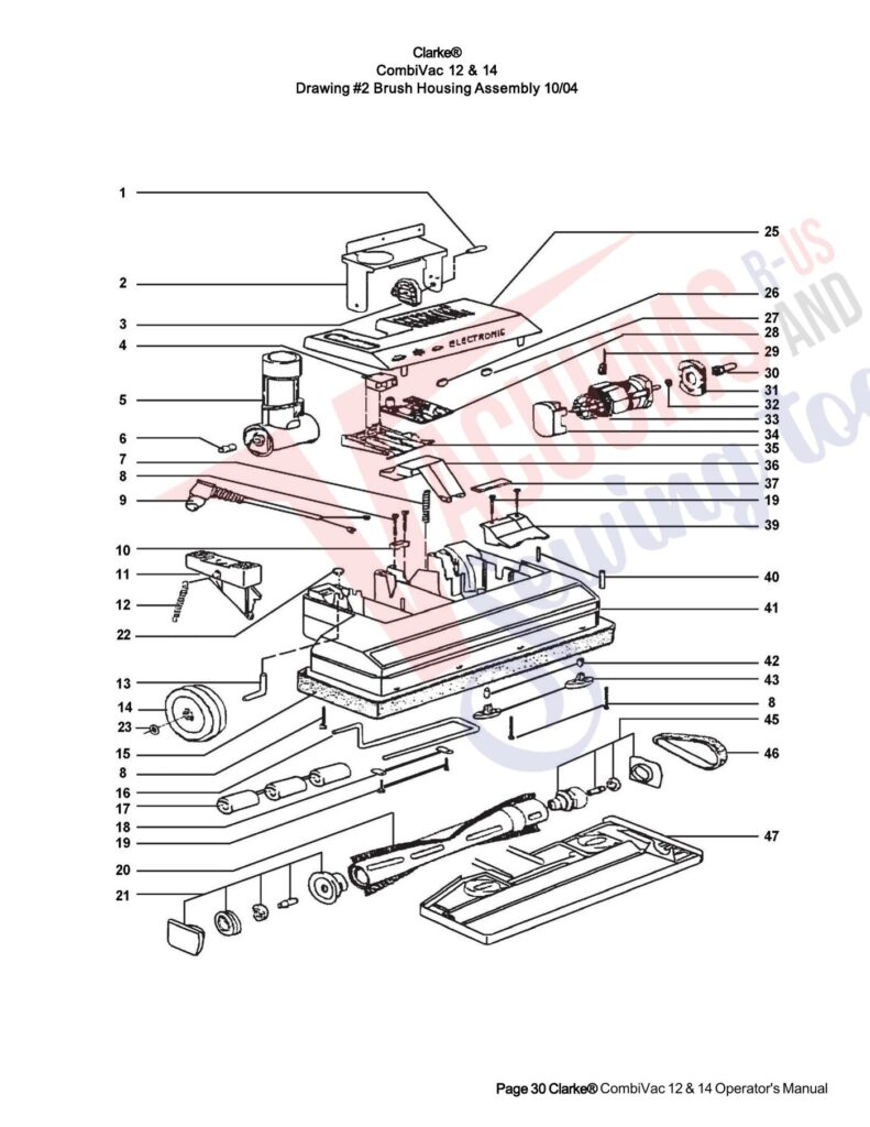 clarke Combivac12 exploded schematic diagram (page 2)