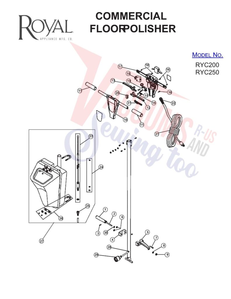 Royal AS312215 exploded schematic diagram (page 1)