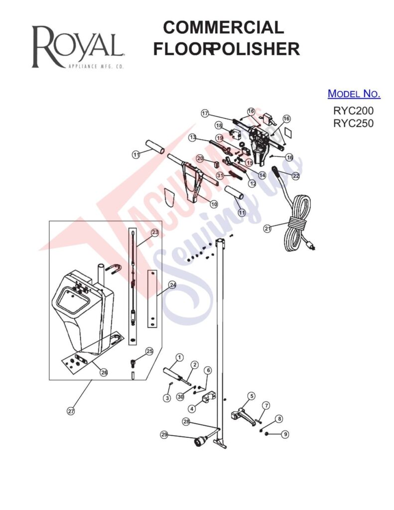 Royal AS312215 exploded schematic diagram (page 1)