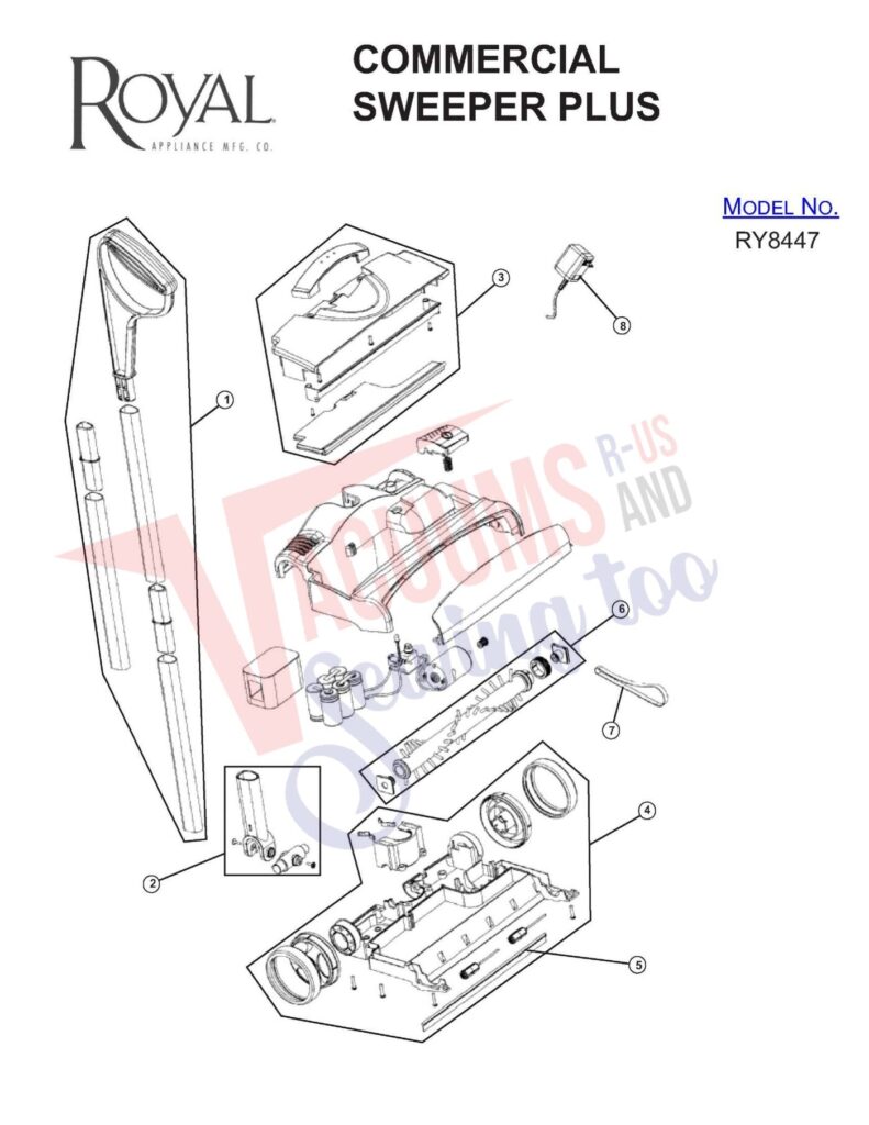 Dirt Devil RY8447 exploded schematic diagram (page 1)