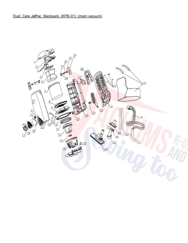 Dust Care KPB-01 exploded schematic diagram (page 1)