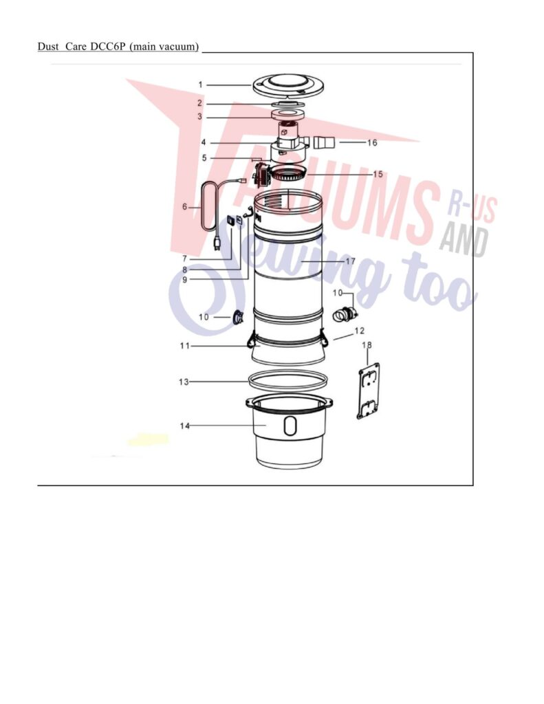 Dust Care DCC6P exploded schematic diagram (page 1)