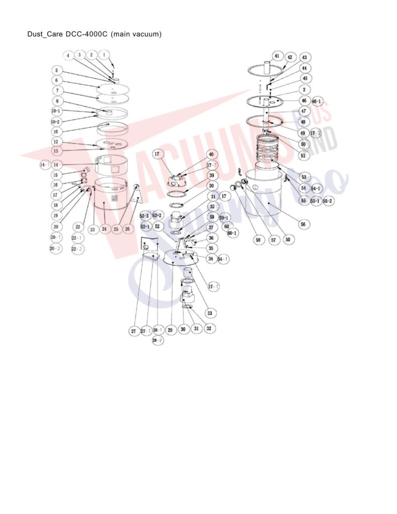 Dust Care DCC-4000C exploded schematic diagram (page 1)