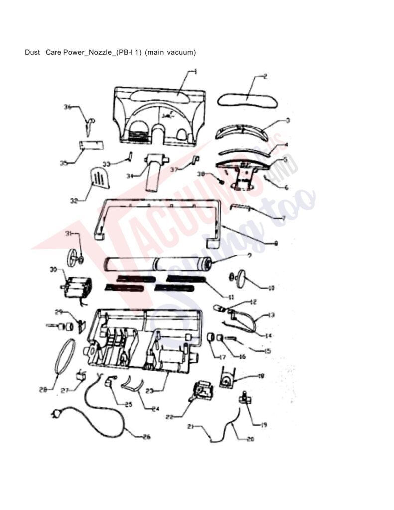 Dust Care PB11-1-1 exploded schematic diagram (page 1)