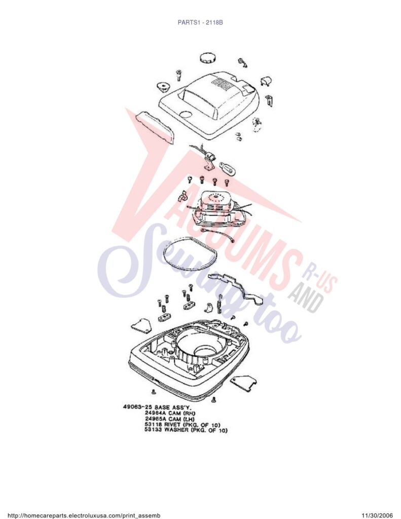 Eureka 2118B exploded schematic diagram (page 2)