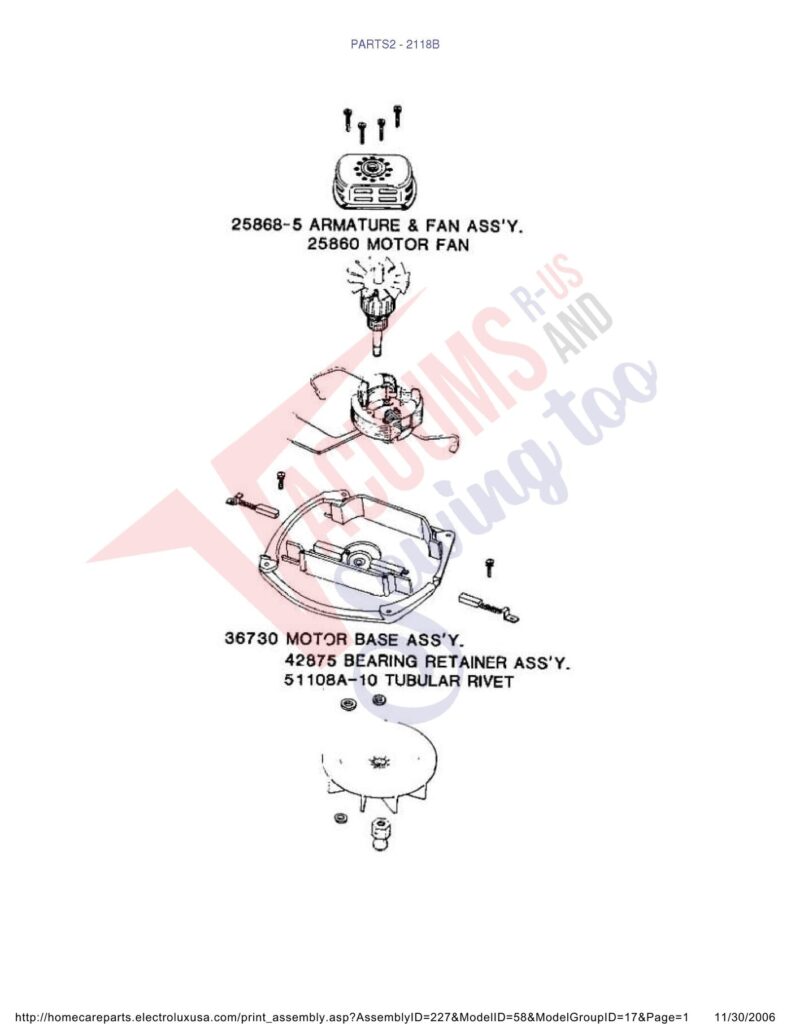 Eureka 2118B exploded schematic diagram (page 3)