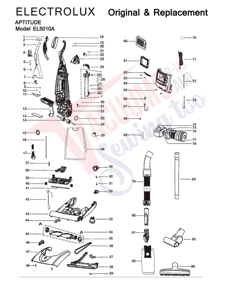 Electrolux EL5010A exploded schematic diagram (page 1)