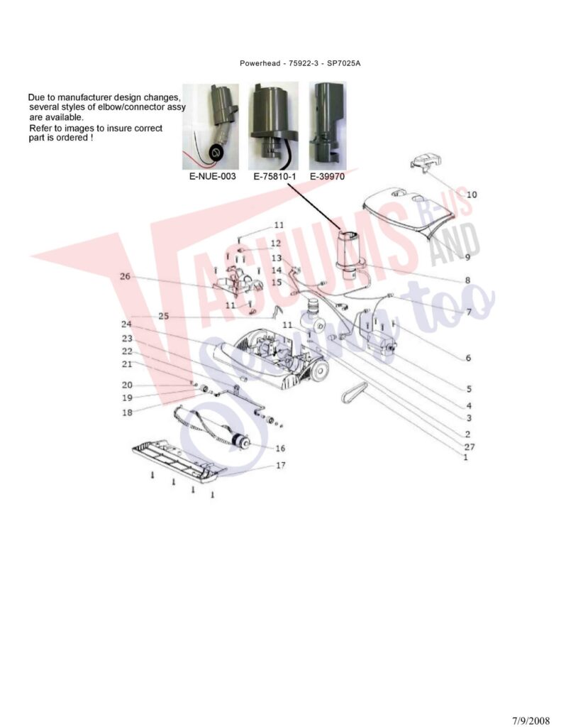 Electrolux SP7025A exploded schematic diagram (page 3)