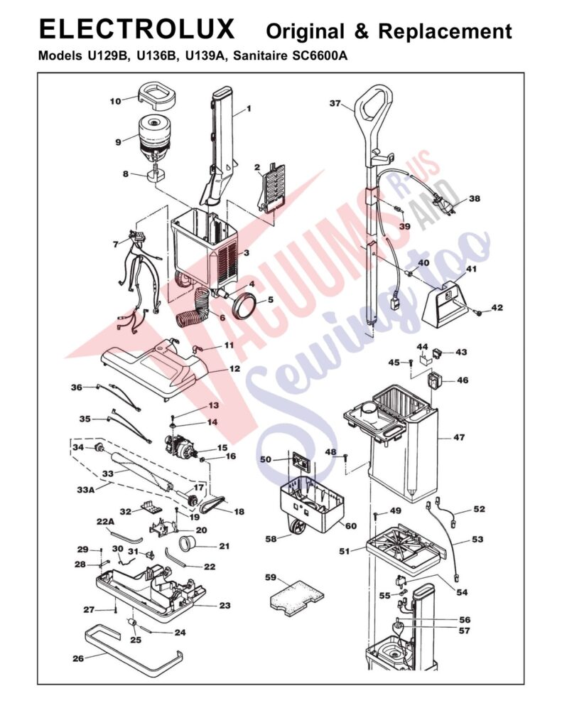 Electrolux SC6600A exploded schematic diagram (page 1)