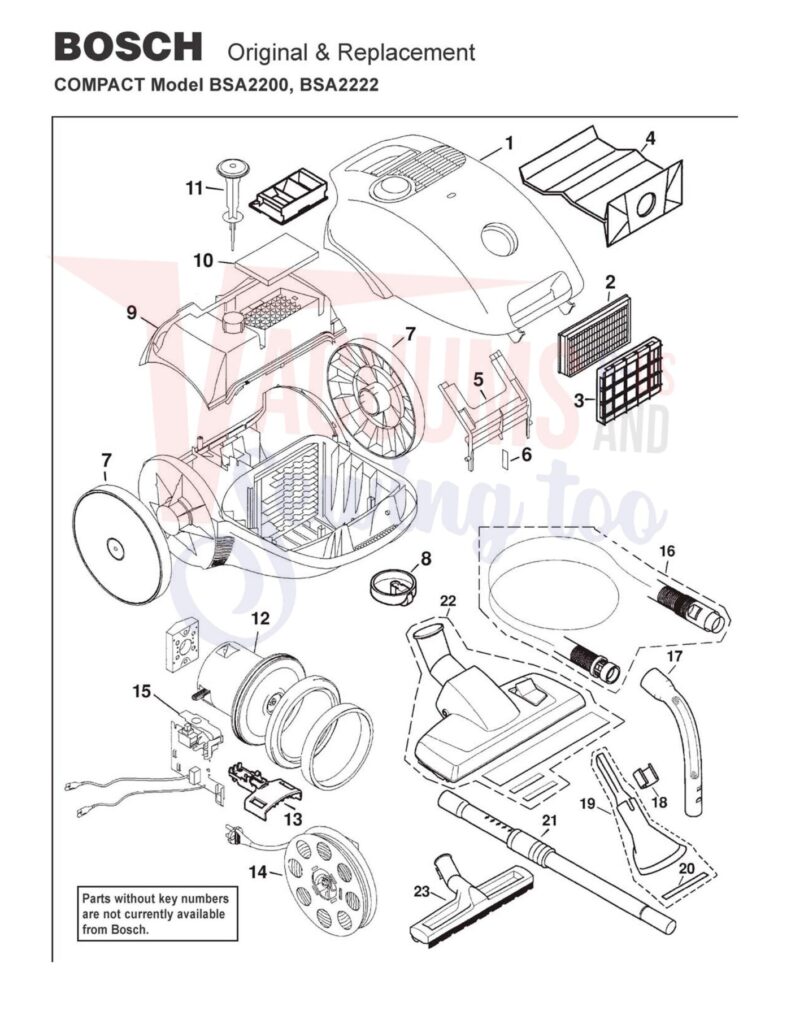 Bosch BSA2200 exploded schematic diagram (page 1)