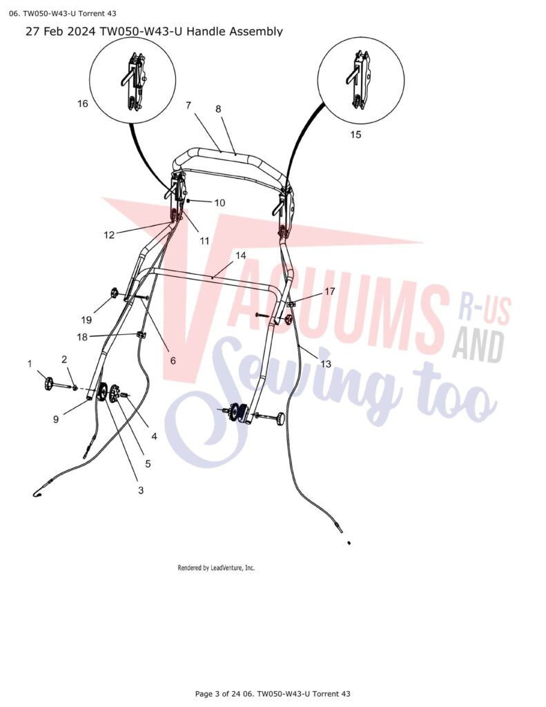 Tornado TW050-W43-U exploded schematic diagram (page 1)