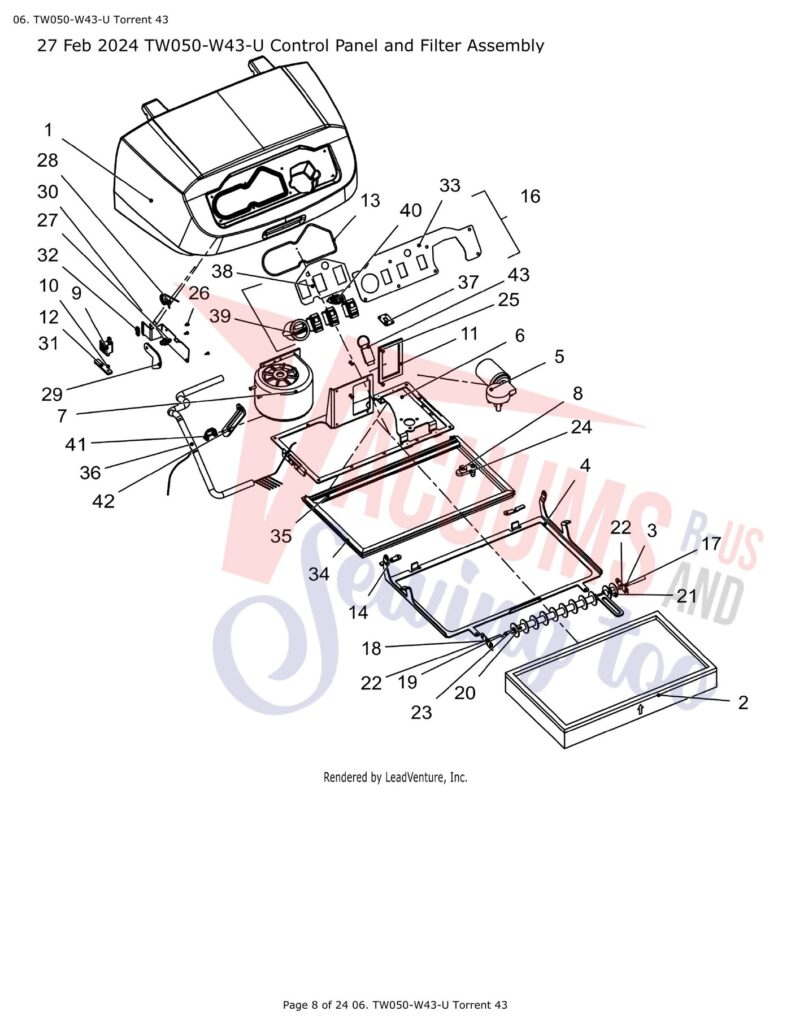 Tornado TW050-W43-U exploded schematic diagram (page 3)