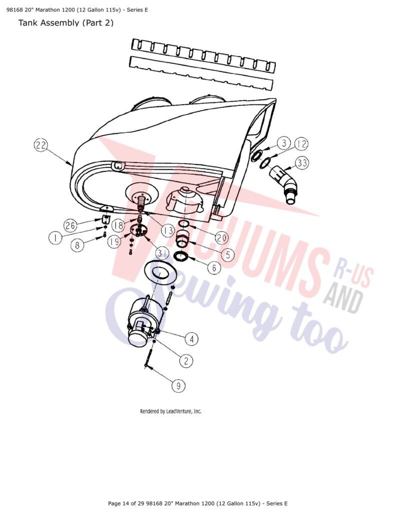 Tornado 1200 exploded schematic diagram (page 8)