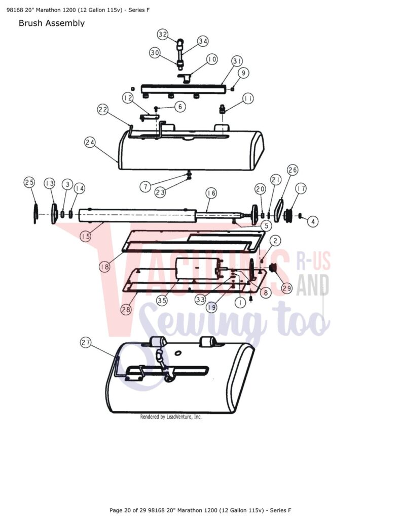 Tornado 98168 20" Marathon exploded schematic diagram (page 11)
