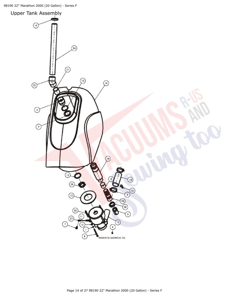 Tornado 98190 exploded schematic diagram (page 6)