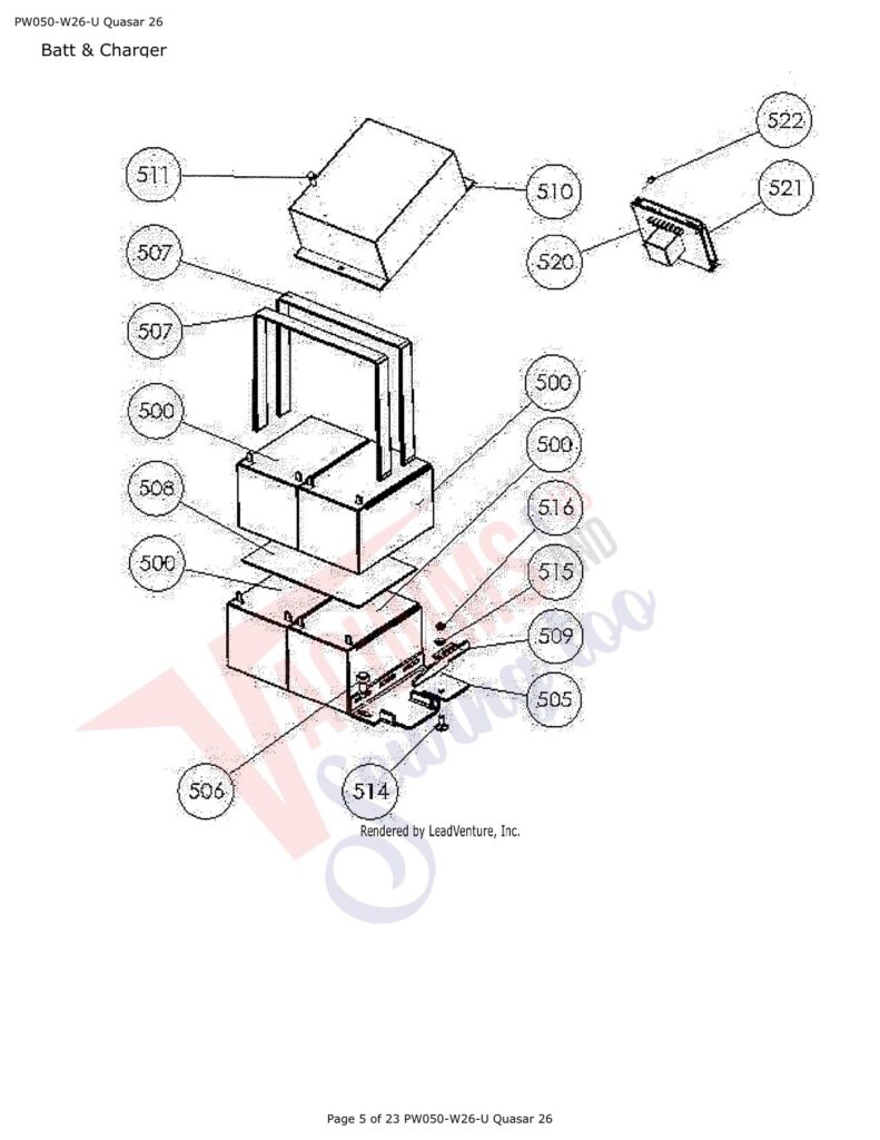 Powr-Flite PW050-W26-U exploded schematic diagram (page 1)