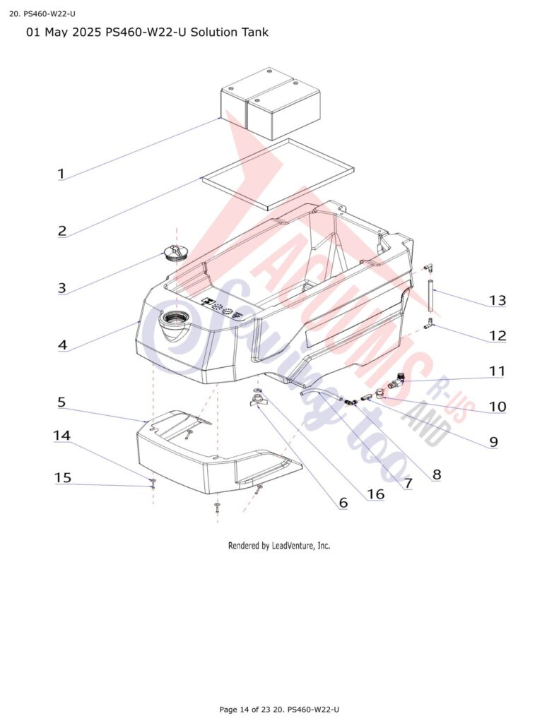 Powr-Flite PS460-W22 exploded schematic diagram (page 5)