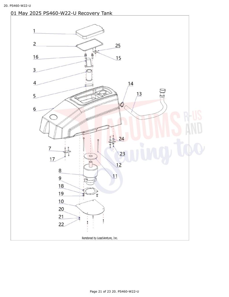 Powr-Flite PS460-W22 exploded schematic diagram (page 7)