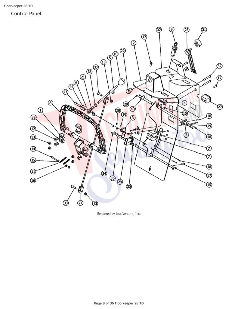 Tornado FloorKeep 28 exploded schematic diagram (page 8)