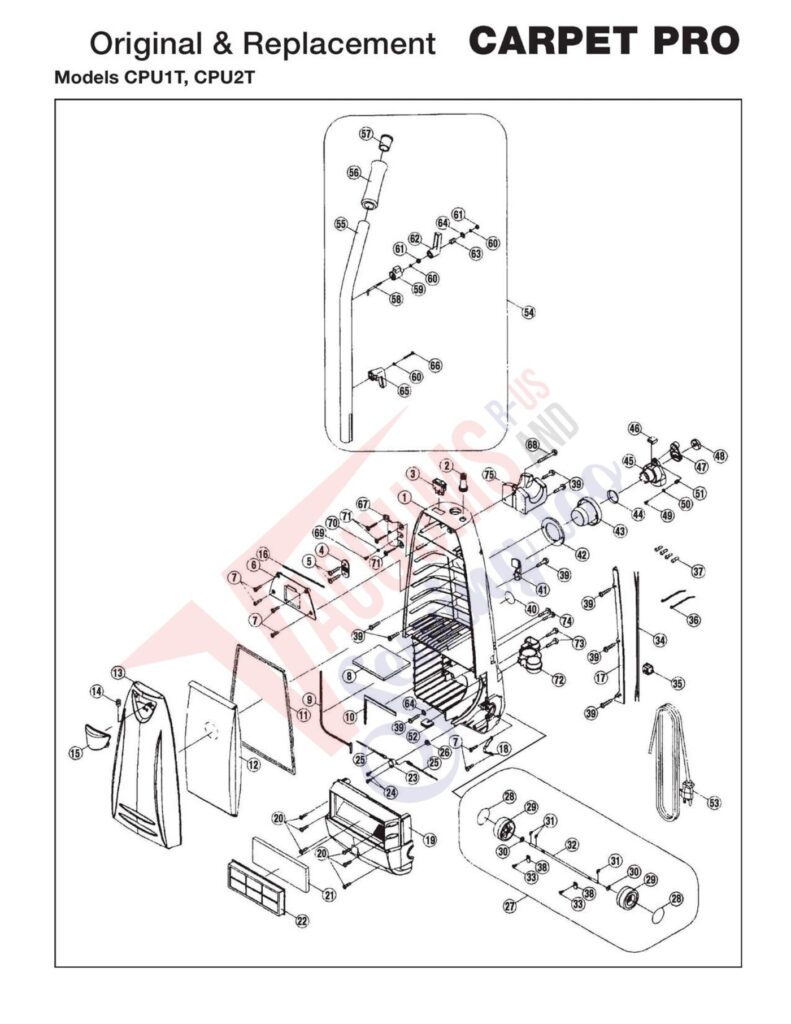 Eureka CPU1T exploded schematic diagram (page 1)