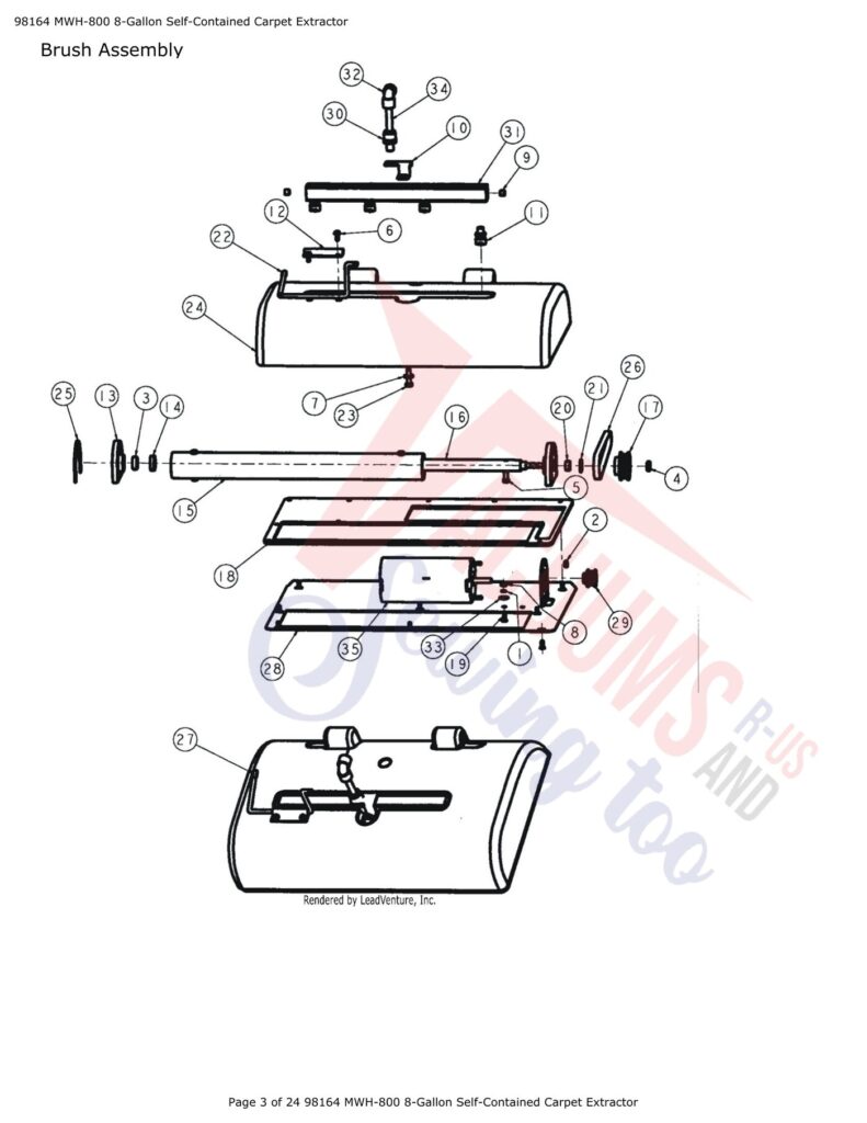 Tornado 98164 MWH-800 exploded schematic diagram (page 1)