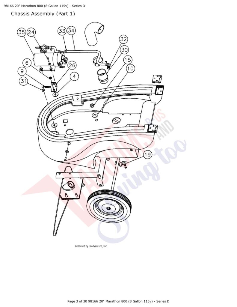 Powr-Flite 98166 exploded schematic diagram (page 1)