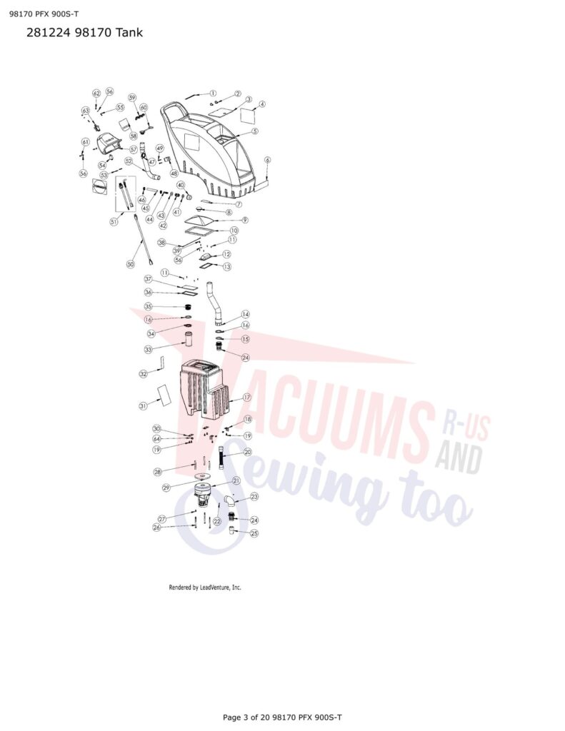 Tornado 98170 PFX exploded schematic diagram (page 1)