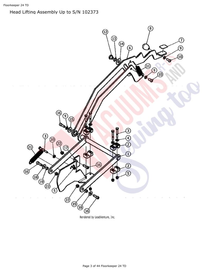Tornado FloorKeep 24 exploded schematic diagram (page 1)