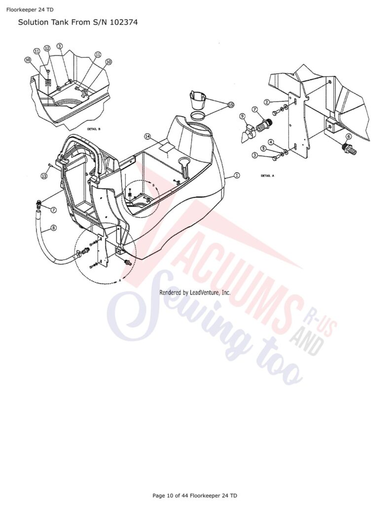 Tornado FloorKeep 24 exploded schematic diagram (page 13)