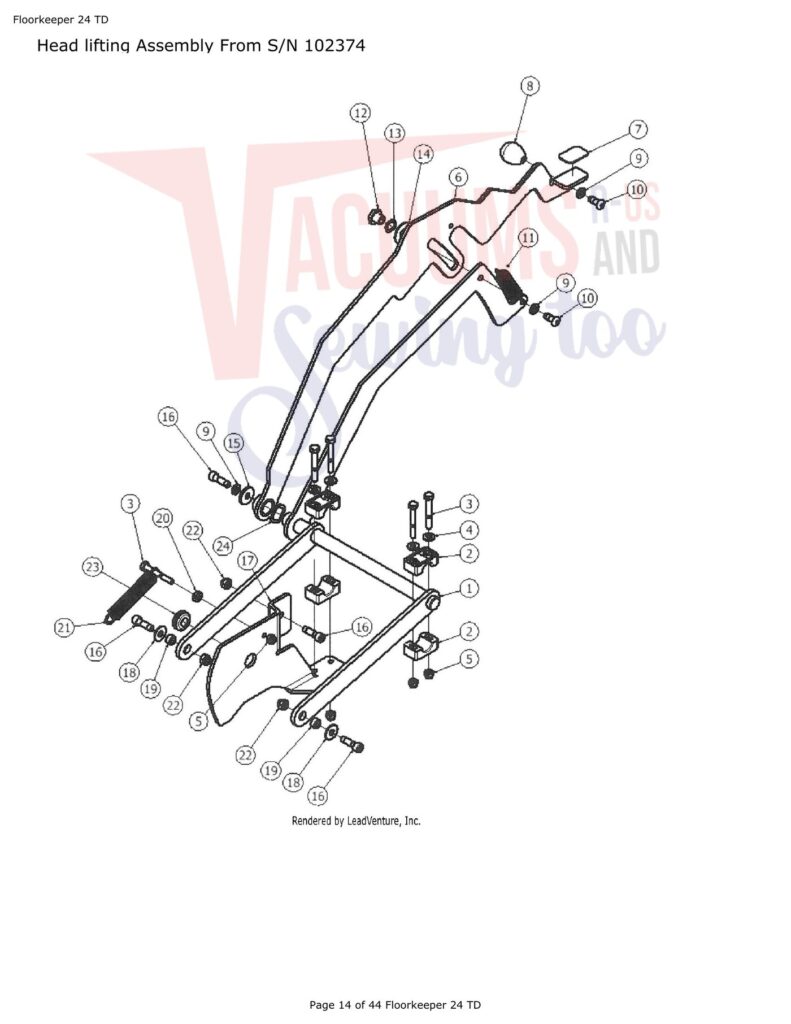 Tornado FloorKeep 24 exploded schematic diagram (page 15)