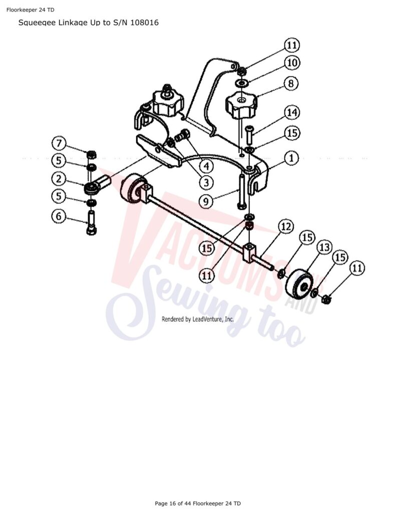 Tornado FloorKeep 24 exploded schematic diagram (page 16)