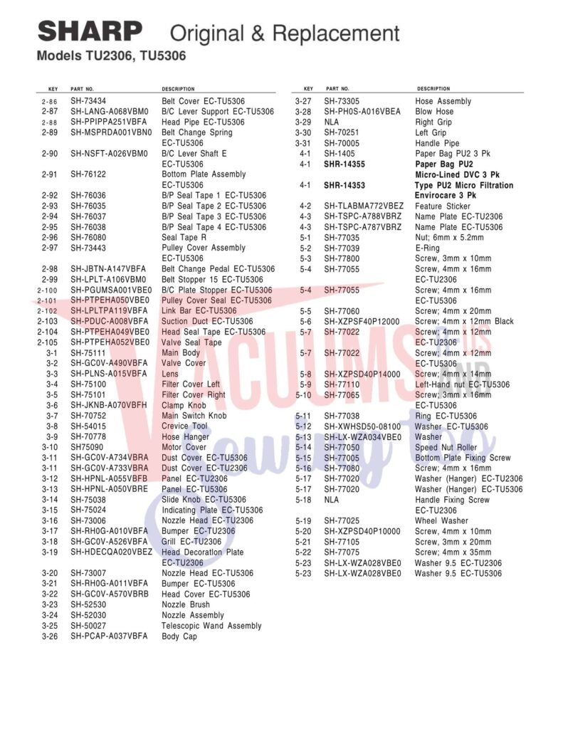 Sharp EC-TU5306 exploded schematic diagram (page 2)