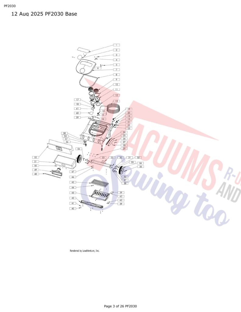 Powr-Flite PF2030 exploded schematic diagram (page 1)