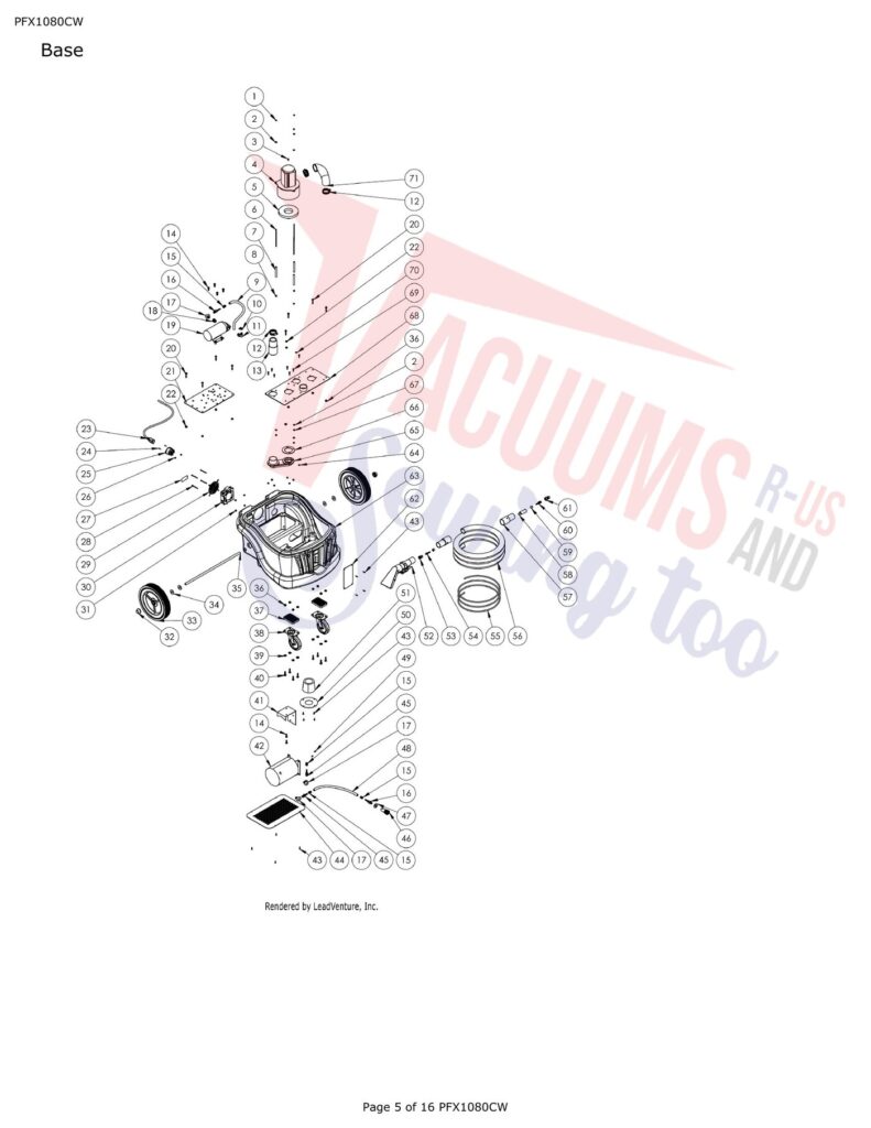 Powr-Flite PFX1080CW exploded schematic diagram (page 1)