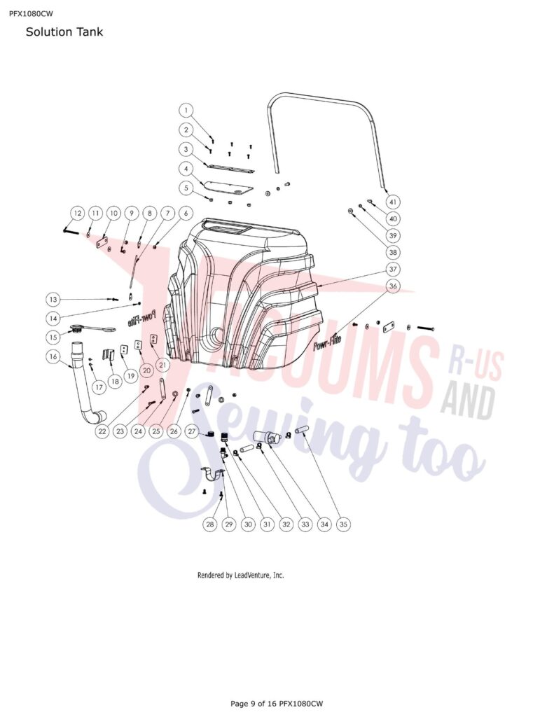 Powr-Flite PFX1080CW exploded schematic diagram (page 2)
