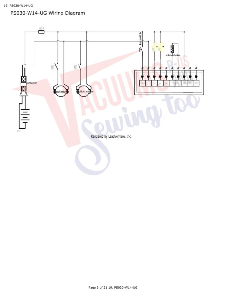 Powr-Flite PS030-W14-UG exploded schematic diagram (page 1)
