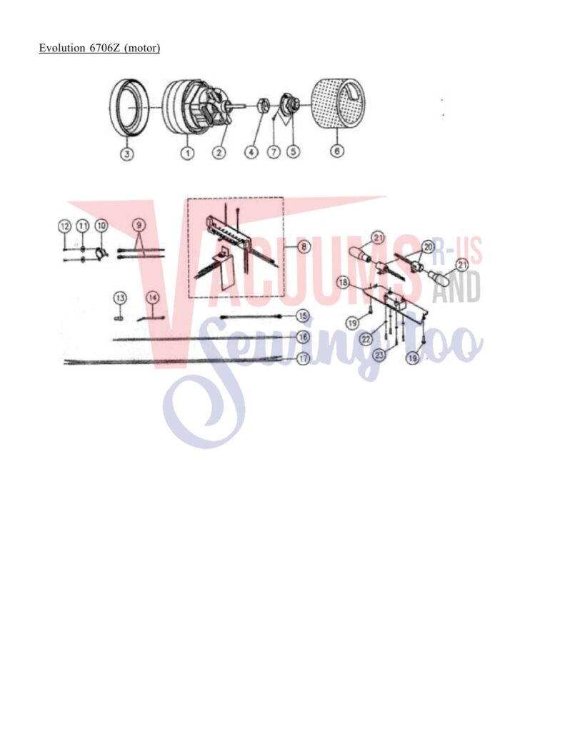 Evolution 6706Z exploded schematic diagram (page 1)