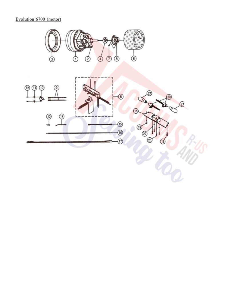 Evolution 6700 exploded schematic diagram (page 1)