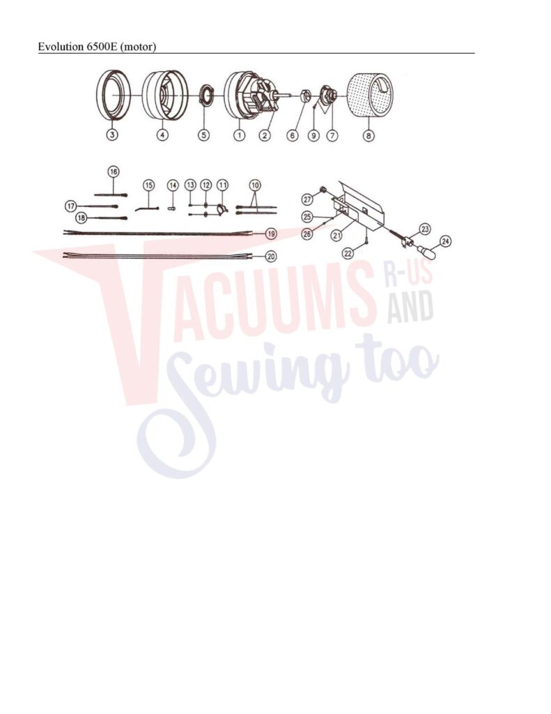 Evolution 6500e exploded schematic diagram (page 1)