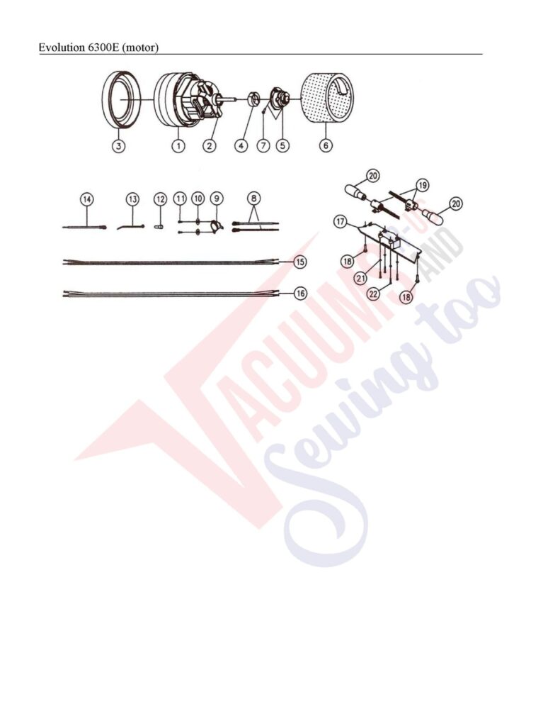 Evolution 6300e exploded schematic diagram (page 1)