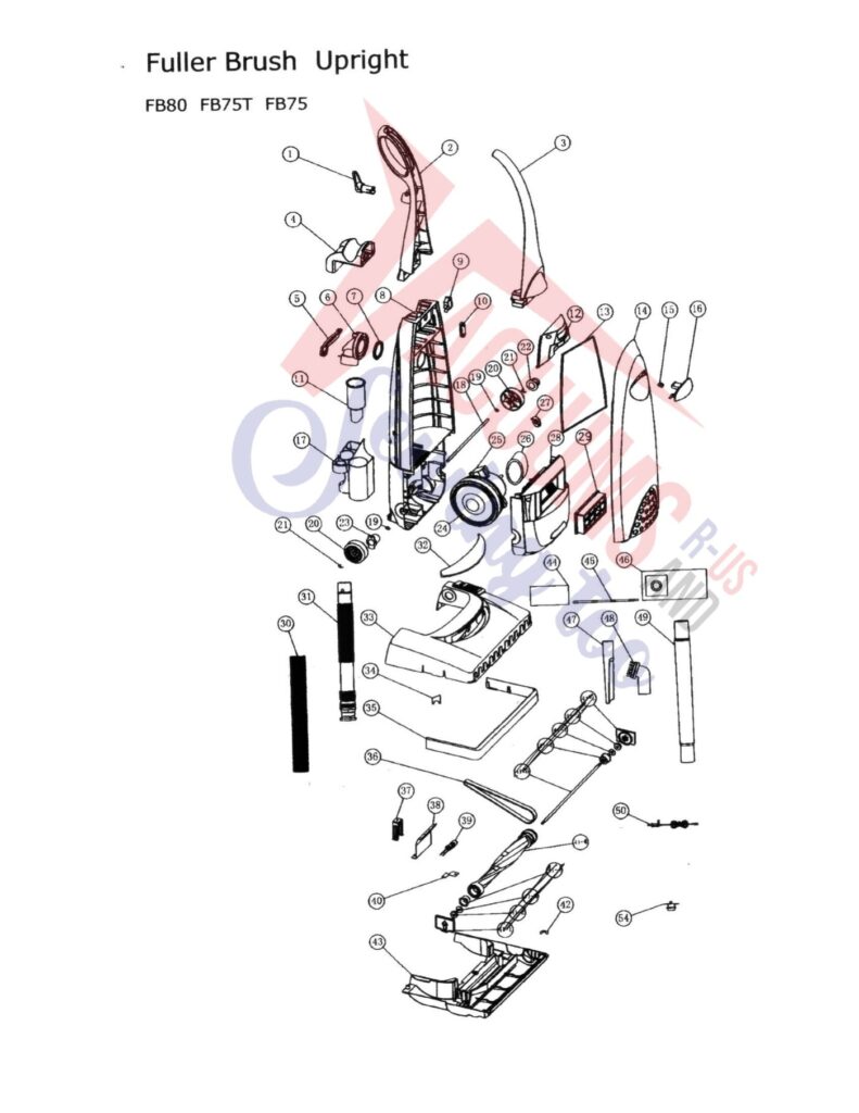 Fuller Brush FB75 exploded schematic diagram (page 1)