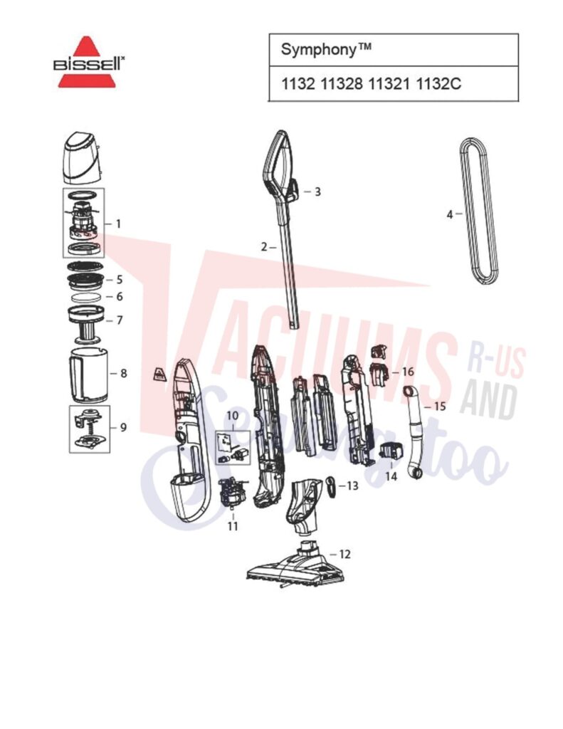 Bissell 1252 exploded schematic diagram (page 1)