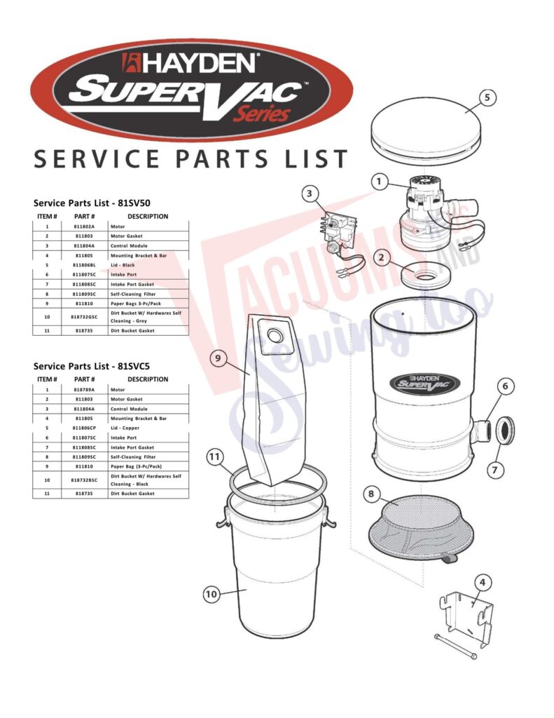 Hayden 81SV50 exploded schematic diagram (page 1)