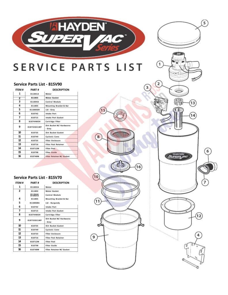 Hayden 81SV90 exploded schematic diagram (page 1)