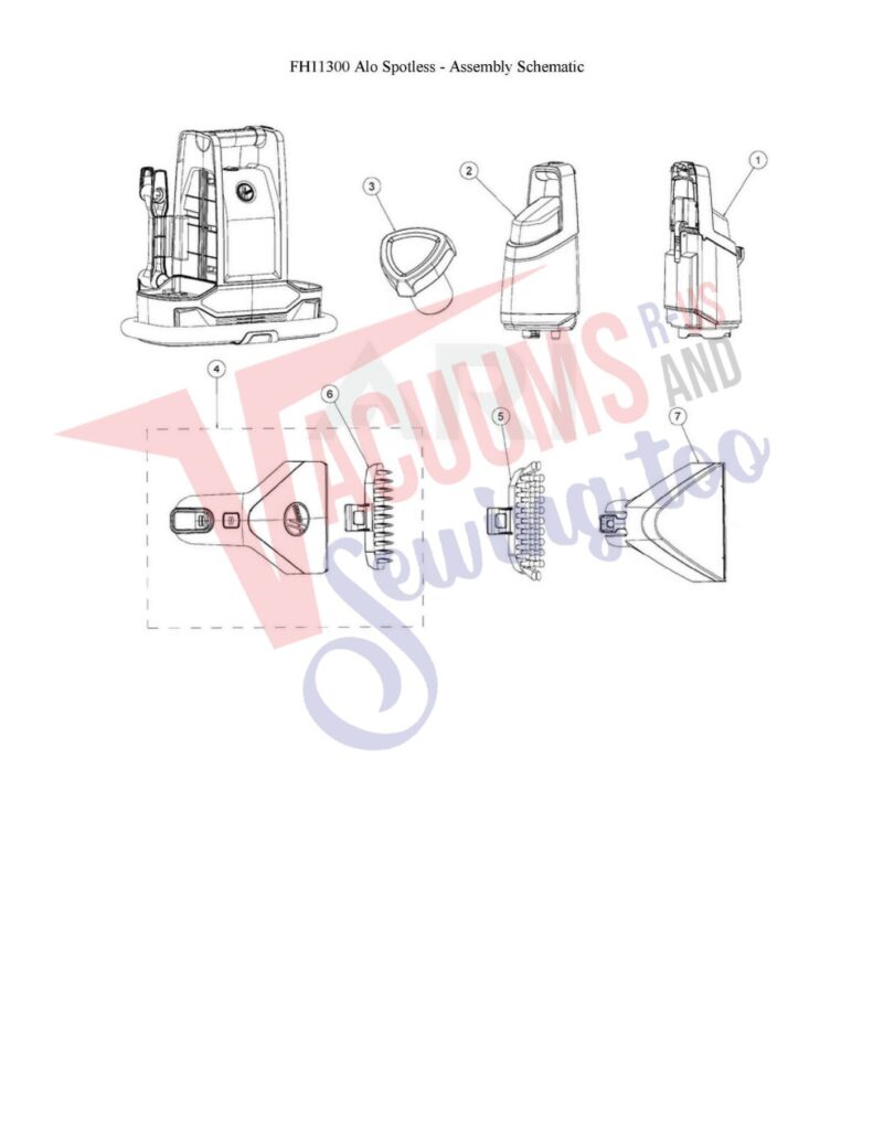 Hoover FH11201 exploded schematic diagram (page 1)