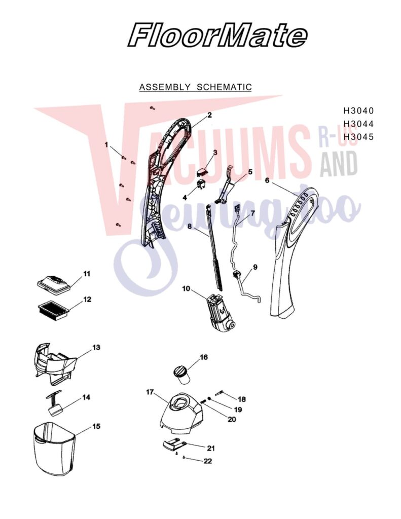 Hoover H3040 exploded schematic diagram (page 2)
