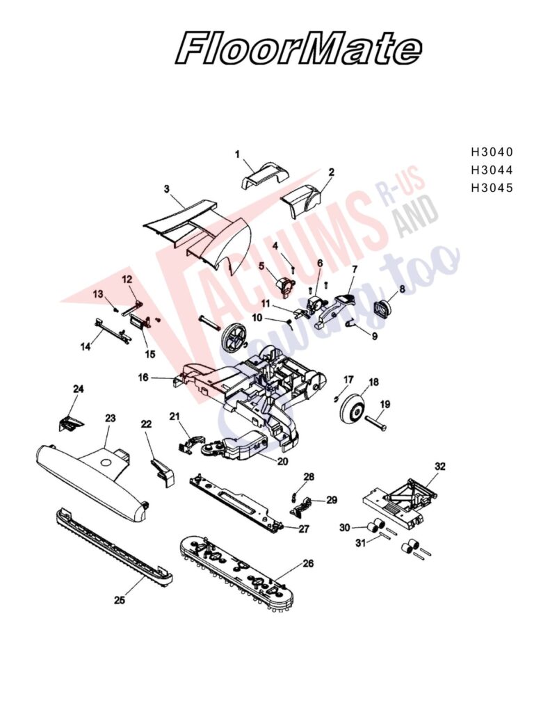 Hoover H3040 exploded schematic diagram (page 3)