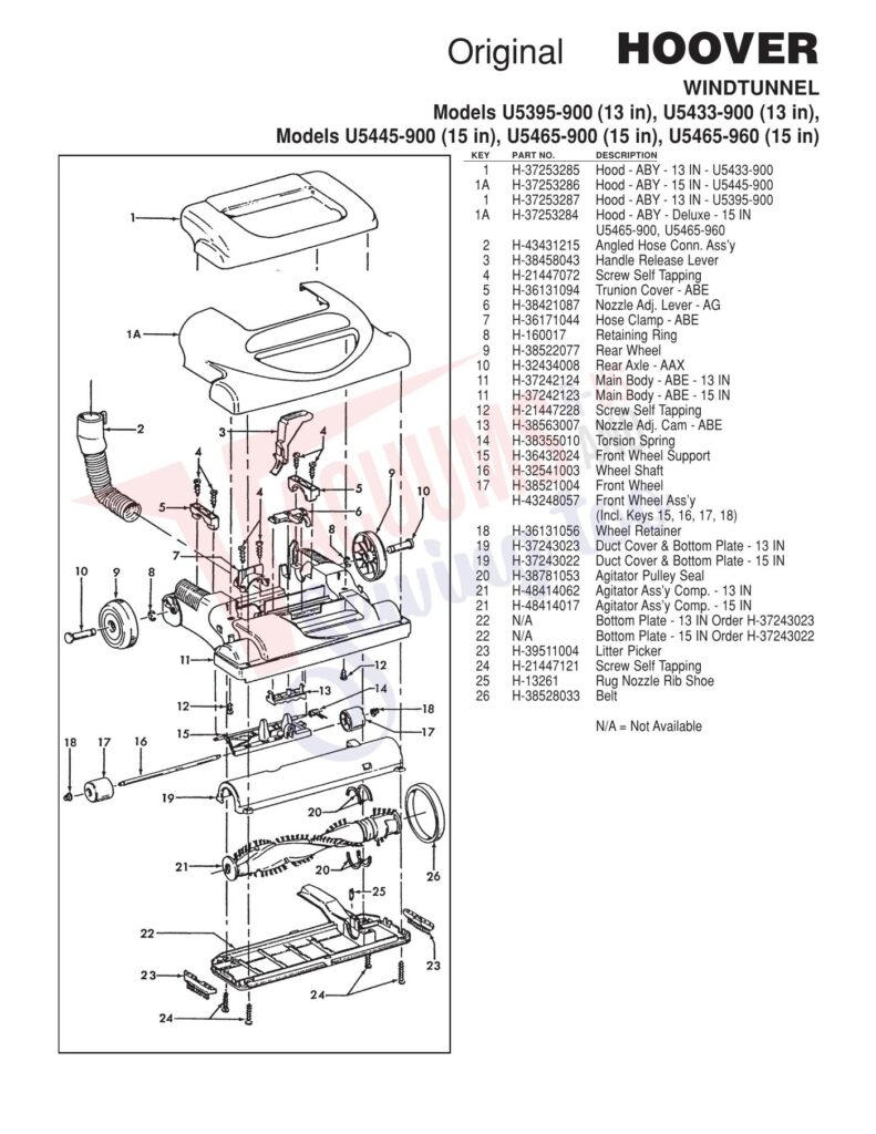Hoover U5445-900 exploded schematic diagram (page 2)