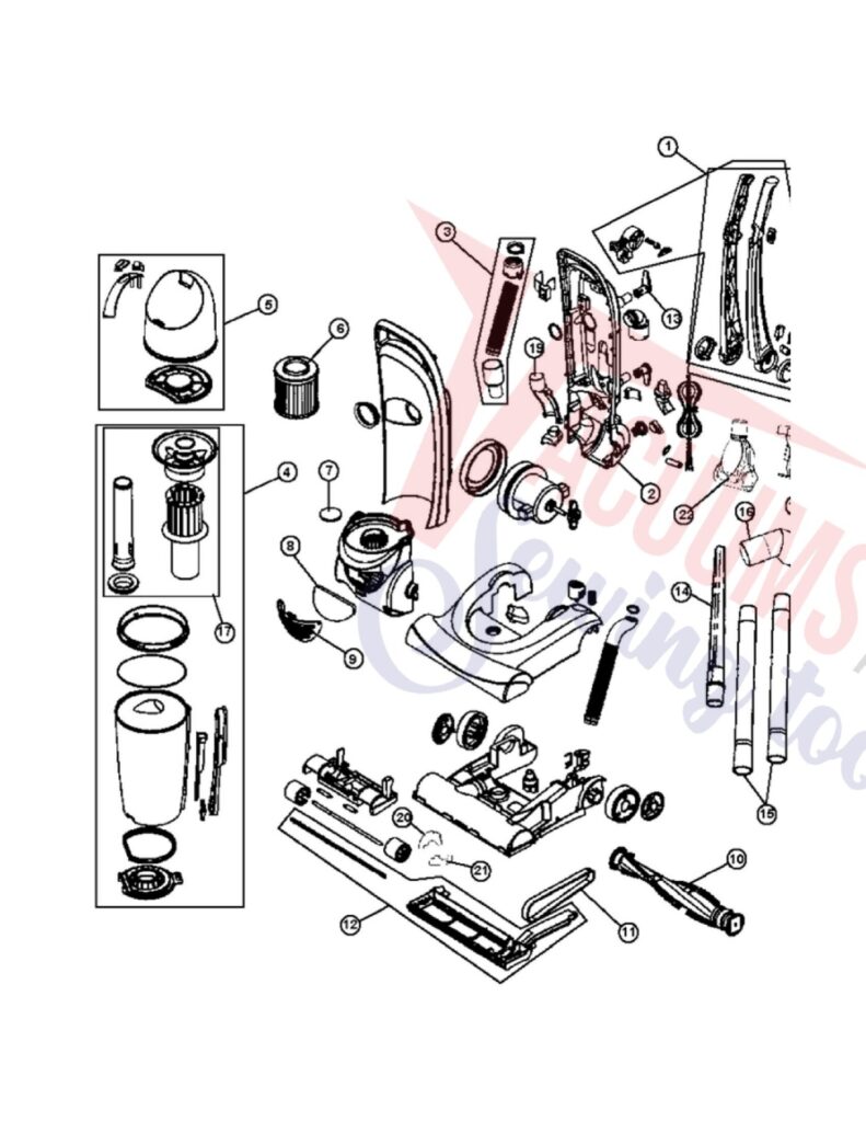 Hoover UH40270 exploded schematic diagram (page 1)
