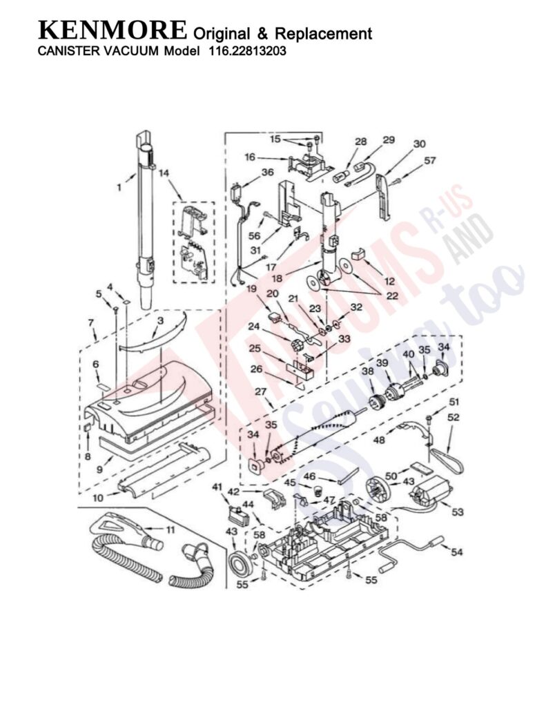 Kenmore 116.22813203 exploded schematic diagram (page 2)